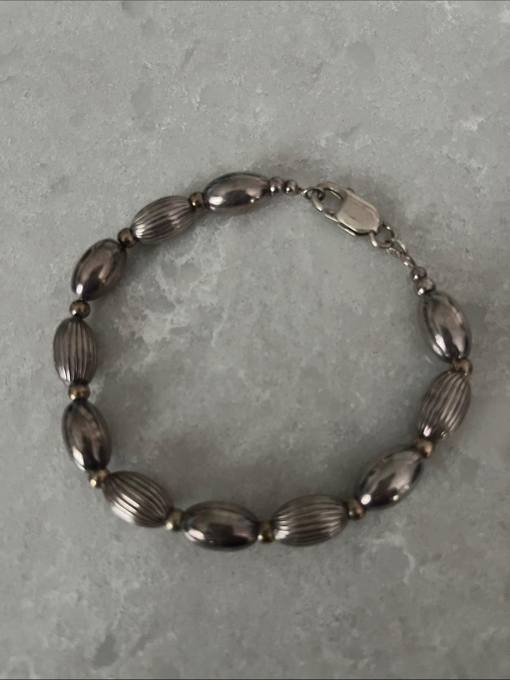 925 sterling silver Italian beaded bracelet 8.5”